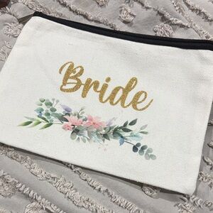 Bride Floral Canvas Pouch